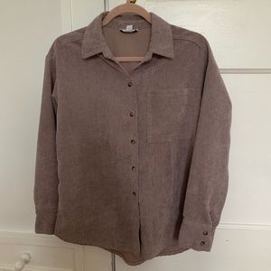Topshop pink corduroy oversized buttondown-Small